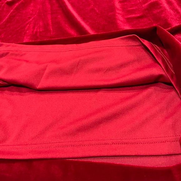 Midnight Velvet Burgundy Cowl Neckline Midi Holiday Event Velvet Dress -… - Picture 12 of 16